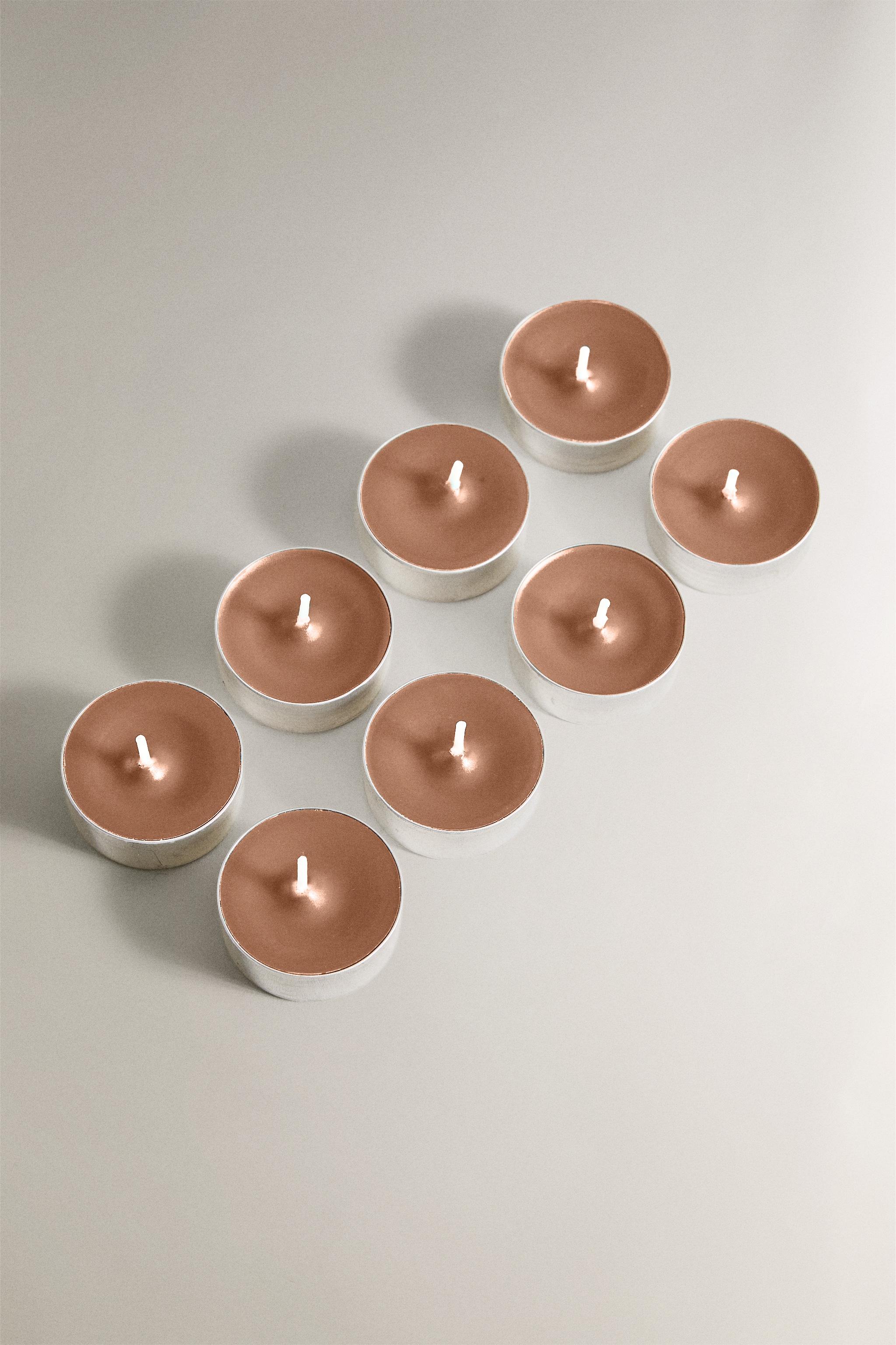 SET OF SALTED CARAMEL SCENTED TEALIGHT CANDLES (SET OF 8)